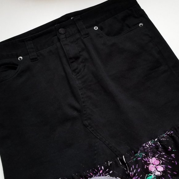 Refashioned Vtg Floral & Denim Maxiskirt (M/L) - Picture 4 of 8